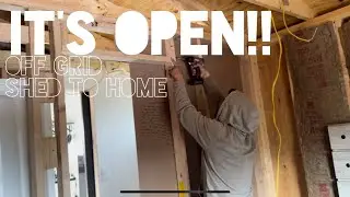 Opening up the bathroom|off-grid,tiny-home,homesteading,couple|