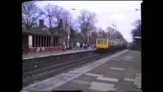 Trains at Huyton station (Liverpool) in 1988