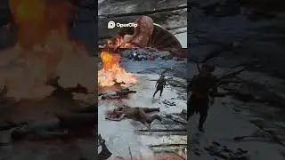 Kratos's Red Vase Rage  Axe Breaking Action in Snowy Combat! #helpmemakethismakesense  #godofwar