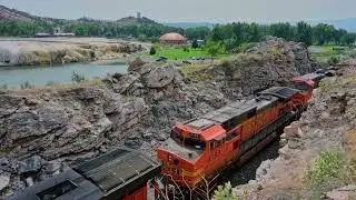 Trains At Thermopolis, Wyoming