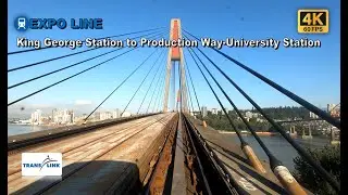 Vancouver Skytrain POV Walk: King George to Production Way-University Stn Via Columbia Stn【4K 60FPS】