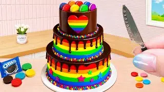 Adorable Rainbow Chocolate Making🌈🍫Mini Rainbow Cake Repice with Chocolate Cake Decorating Ideas