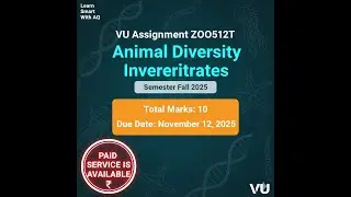 VU Assignment ZOO512T Animal Diversity Invertebrates November 12, 2025