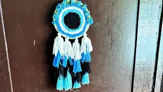 🧿 Evil Eyes Dream Catcher Making With Punch Needle ||How To Make Evil Eyes Dream Catcher||