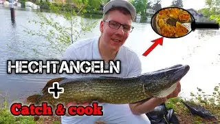 Hecht angeln vom Ufer  + Catch & Cook -  gefangen um gegessen zu werden