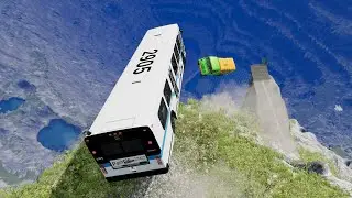 Passenger Bus Vs Cliff Drops 🚀 Best Cars Crashes Simulator Game Gameplay Beamng Drive