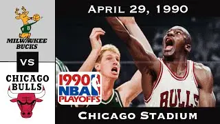 Full Game: A Statement Win | Michael Jordan Bulls vs Bucks 1990 Playoffs Game 2 (April 29, 1990)