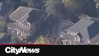 Chopper footage shows completely destroyed home after fire in Georgetown