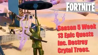 Fortnite - Week 13 Epic Quests Throw Fruit Bathe Purple Pool Enter Zero Point Destroy Crystal Trees.