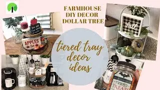 FARMHOUSE DIY DECOR DOLLAR TREE/TIERED TRAY DECOR IDEAS