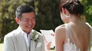 Her Vows Make Him Cry // National Tropical Botanical Gardens Kauai Wedding