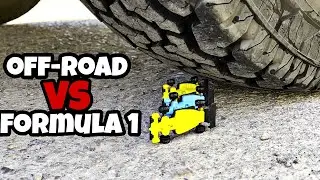 Experiment car vs carrot , formula 1 car , flash light | crushing crunchy & soft things by car