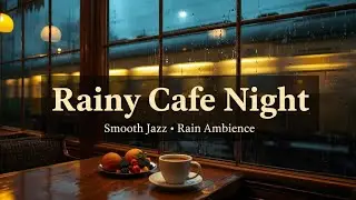 Vintage Rain Cafe Night Live ☕🌧️ | Smooth Jazz Piano & Rain Ambience for Study