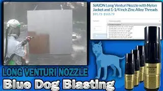 Long Venturi Sandblast Nozzle at 90 PSI - Rust Removal by Blue Dog Blasting