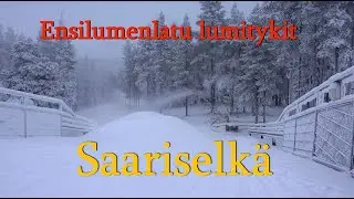 Saariselk&auml; ensilumenlatu Marraskuu. Ladun lumetus lumitykeill&auml;
