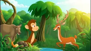लालची बंदर और सच्चा हिरण | The Greedy Monkey and the Honest Deer | Moral Story for Kids