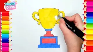 Let's Draw a Trophy | Easy Trophy Drawing & Coloring Fun&nbsp;for Kids & Beginners