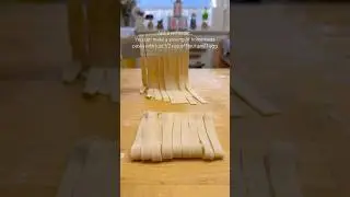 Two Ingredient Homemade Fettuccine #pasta #shorts