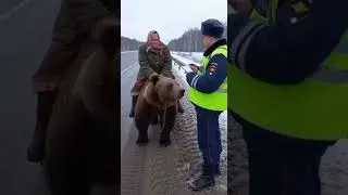 2002 год, Россия: бабка Никифоровна верхом на медведе и штраф от ДПС #shorts