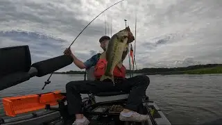 Catching BIG BASS from a KAYAK on the Tidal Potomac (tagged fish caught) #bassfishing #kayakfishing