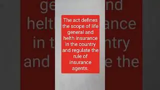 INSURANCE ACT 1938 # APSC#UPSC#NTPC#SSC