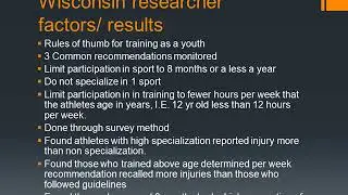 The Effects of over training on Youth athletes