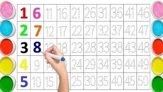 Learn 1 to 50 Counting the Easy Way 🎨 | Numbers Tracing + Coloring | Kids Learning Video Hindi