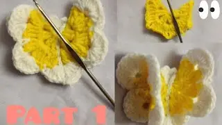 🤩😍very easy & beautiful woolen Flower Butterfly 🦋 making (Part-1) #turorial #easycrochet #pattern