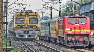 Train traffic crossing katwa local & tessta special | indian railway
