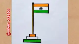 Indian Flag Drawing / How to Draw National Flag Of India Easy Steps / Independence Day Drawing