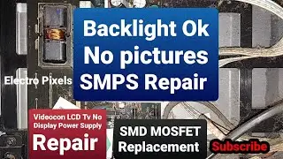Videocon Lcd TV Power Supply Problems||Lcd Tv SMPS Repair||Backlight OK No Picture.||4503-AGM MOSFET