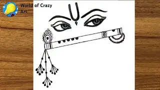 Lord Krishna flute and eyes drawing with pencil ||Step by Step || tutorial || world of crazy art ||