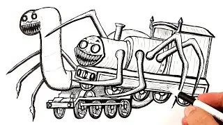 How to draw a Choo Choo Charles attacking Thomas the train exe