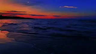 Sleep Background Sound | Calm Night Ocean Waves