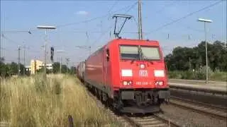 BR 185 248 mit Container/Lkw-G&uuml;terzug in Frankfurt-H&ouml;chst