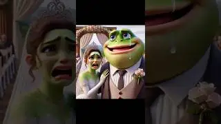 The frog princess married the fat toad man #eat #aipainting #shorts #ai #viral