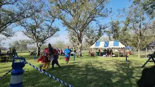 Sword and Shield round at the Barony of Bjornsborg's fall event: Lord Sigurd in red