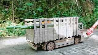 muatan dulu gaes, miniatur truk oleng bawa muatan, truk sampai angkat ban depan, 