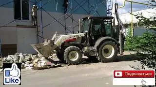 Как уронили экскаватор погрузчик Terex 860 краном. backhoe loader