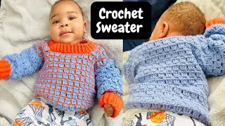 How to crochet baby sweater 0-6 months #deescreations