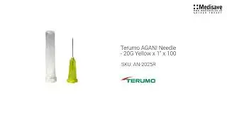 Terumo AGANI Needle 20G Yellow x 1 x 100 AN 2025R