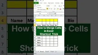 Merge Cells in Excel Shortcut Tricks. Cells को merge कैसे करे ? #computertrick #exceltips #excel