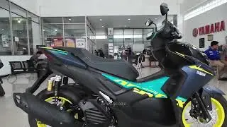 Review Yamaha Aerox Alpha Cybercity warna Matte Blue Yellow, Fitur Komplit