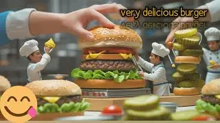 Tiny AI Chefs Build a Giant Burger 🍔 |  Virtual Cooking No Kitchen Just Imagination @ARcookedwithai