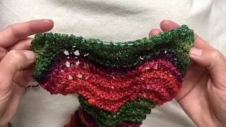 Egyszerű hullámmintás sál - Feather and fan scarf
