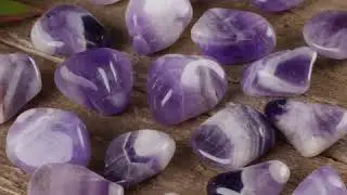 Chevron Amethyst Tumbled Stones