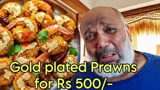 Gold plated Prawns for Rs500/- Sagar fish land, Udupi #restaurentreview #foodreview #foodtour