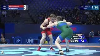 Qual. WW - 58 kg: G. BLEKAITYTE (LTU) df. A. BURKHART (AUS) by VFA, 10-0