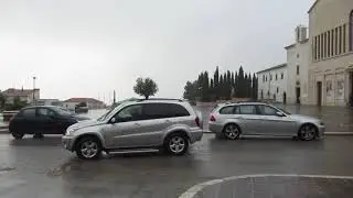 Rainy scene outside the cpucchin friary, hospital san giovanni rotondo, italy 14 may 19 tuesday