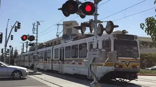 CRC East Entrance Railroad Crossing, Brand New Crossing, Light Rail Pulling Out CRC Tail Track